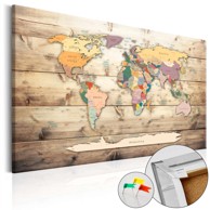 Slika na plutenoj podlozi The World at Your Fingertips [Cork Map] 90x60